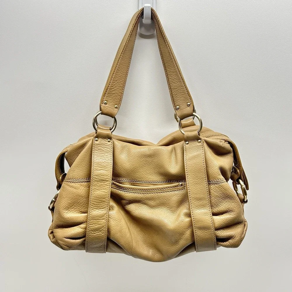 Michael Kors Austin Pebbled Leather Satchel Bag Hobo Shoulder Bag‎ Gold Hardware